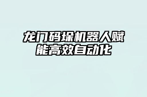 龍門碼垛機(jī)器人賦能高效自動化