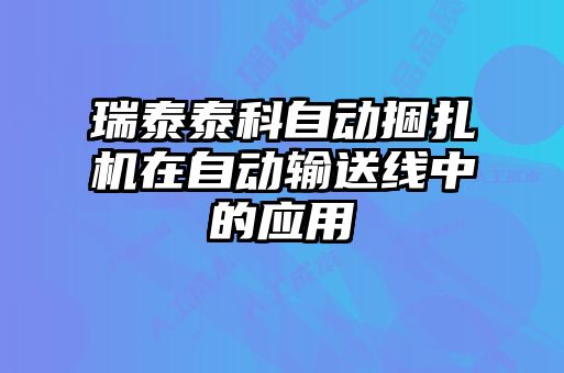 瑞泰泰科自動捆扎機在自動輸送線中的應(yīng)用