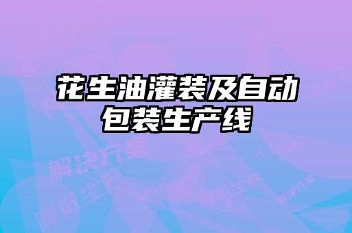 花生油灌裝及自動包裝生產線