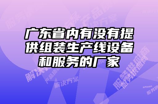 廣東省內(nèi)有沒(méi)有提供組裝生產(chǎn)線設(shè)備和服務(wù)的廠家