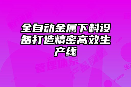 全自動金屬下料設備打造精密高效生產線