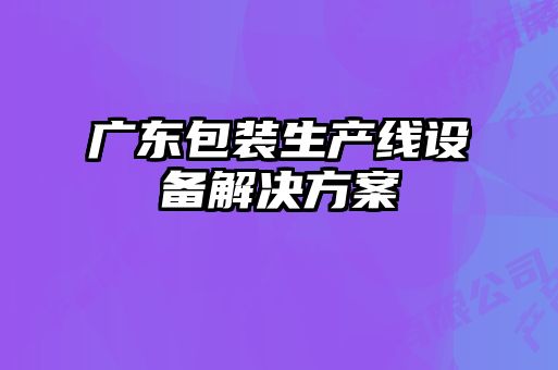 廣東包裝生產(chǎn)線設(shè)備解決方案