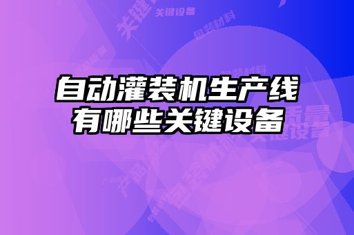 自動(dòng)灌裝機(jī)生產(chǎn)線有哪些關(guān)鍵設(shè)備